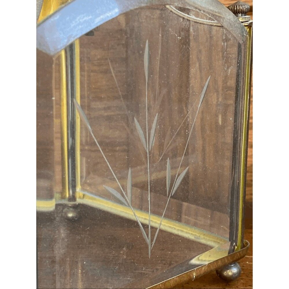 Vintage Mid Century  Etched Wheat Design Glass Light Pendant Flush Mount - Picture 3 of 10